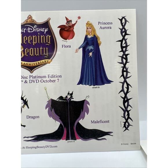 Walt Disney Pictures Sleeping Beauty Tattoo Temporary DVD Tattoos Maleficent 6ct - Picture 5 of 8